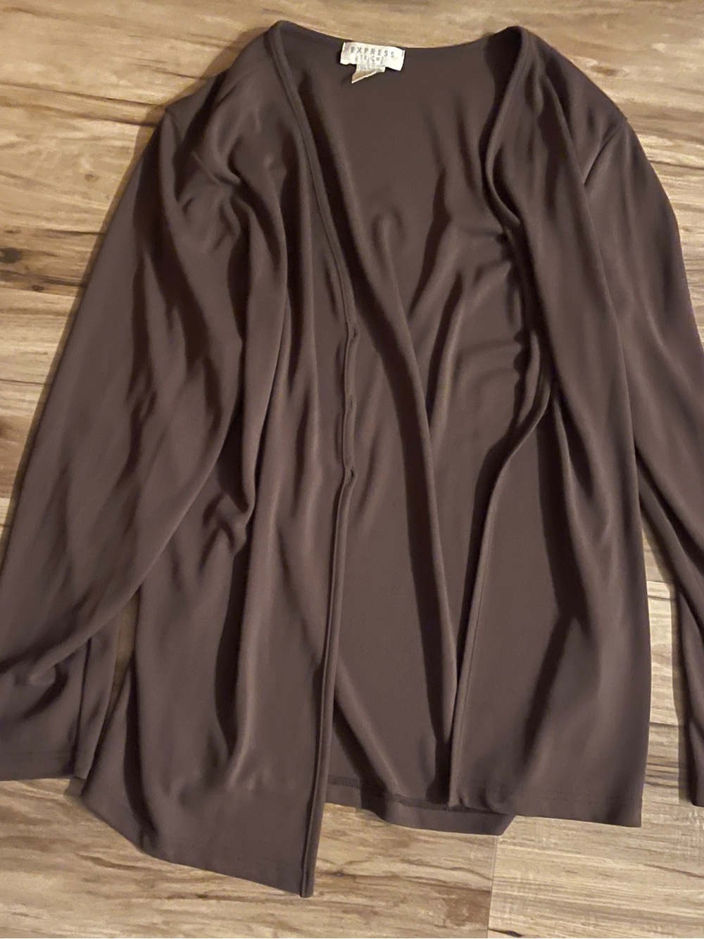 Express Women's Open Front Brown Blazer-Style Cardigan